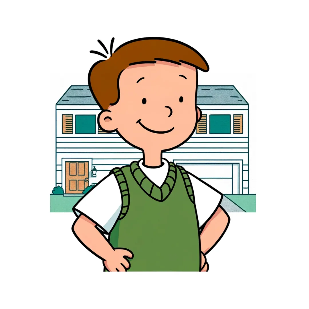 Man in front of a house